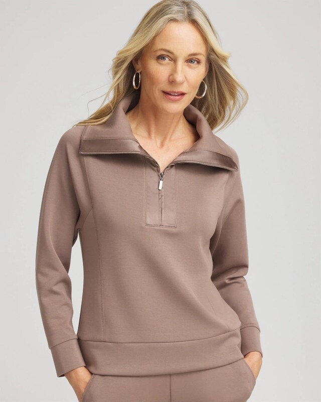 Zenergy Scuba Satin Trim Sweatshirt - image 1